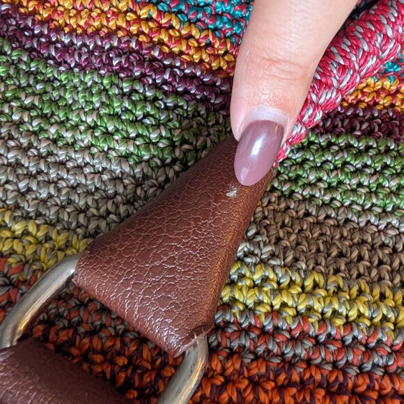 The Sak Cambria Crochet Tote Bag Rainbow Striped Multicolor Boho - Picture 13 of 15